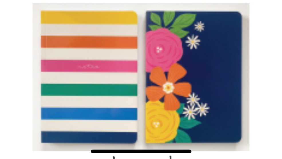 Striped and floral notebook covers