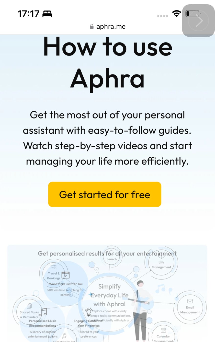 How to use Aphra page with introductory guide
