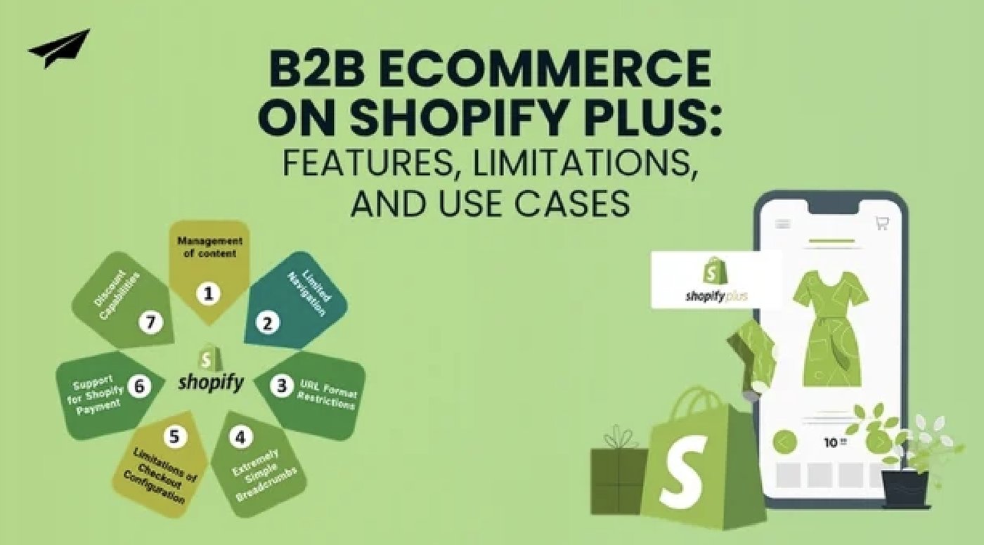 B2B ecommerce on Shopify Plus promotional illustration.