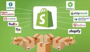 Shopify merchant and fulfilment illustration.